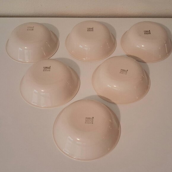 Corelle SANDSTONE with Green Stripe Set of 6 Soup/Cereal Bowls 6-1/4” - Picture 5 of 12